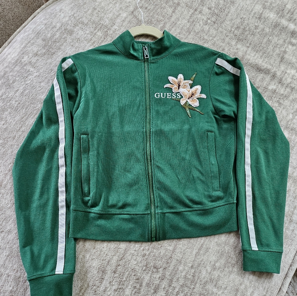 Guess Zoey Track Flower Zip Up Jacket